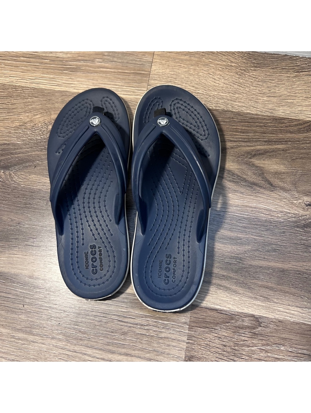 Crocs Navy Flip Flops, Child's Size 13
